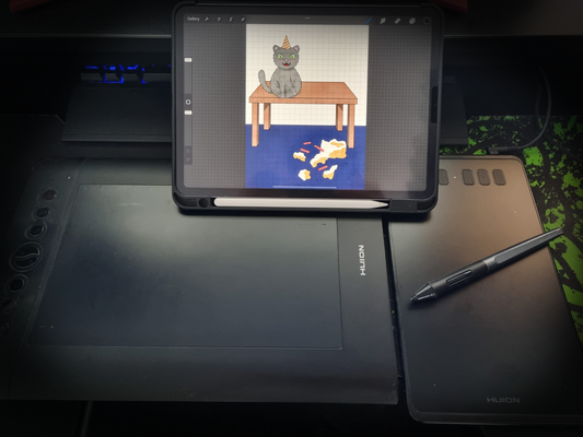 iPad and a Huion Drawing pad