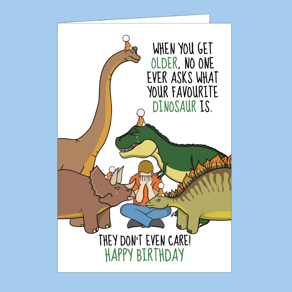 Funny Dinosaur Birthday Card For An Adult