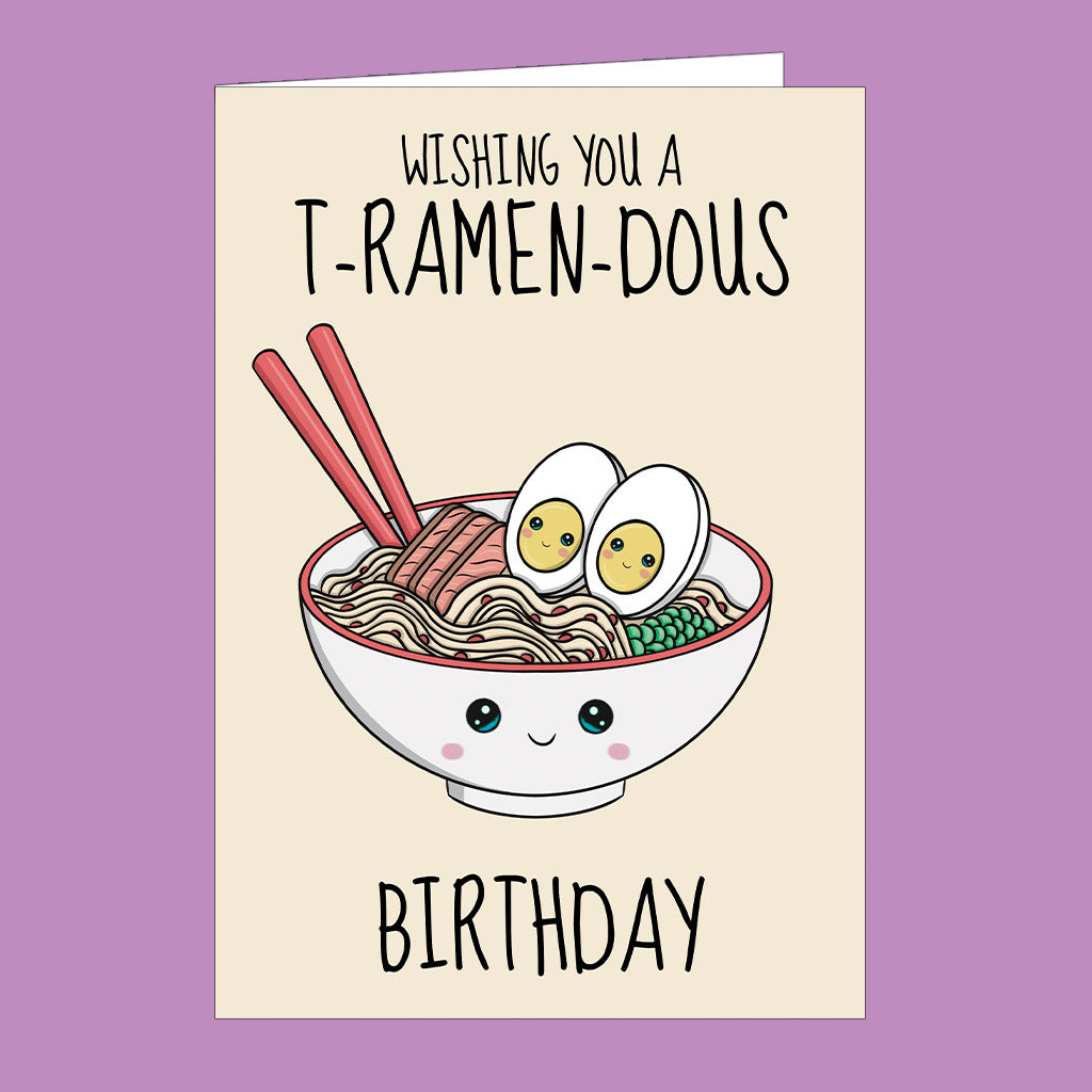 A Cute Ramen Themed Birthday Card
