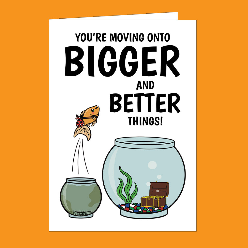 New job goldfish pun card