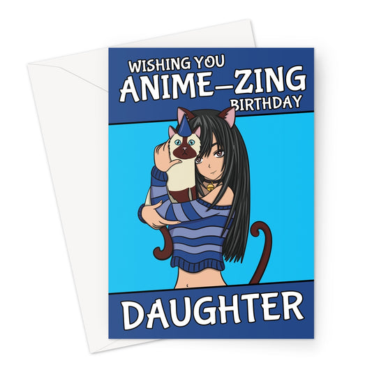 Anime Girl Birthday Card For A Daughter