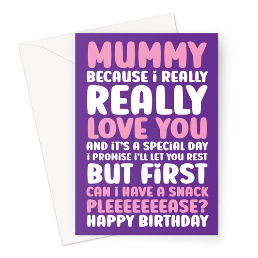 Funny Birthday Card For Mummy From Young Child