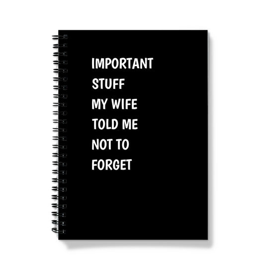 Funny Notebook For Husband - Important Stuff