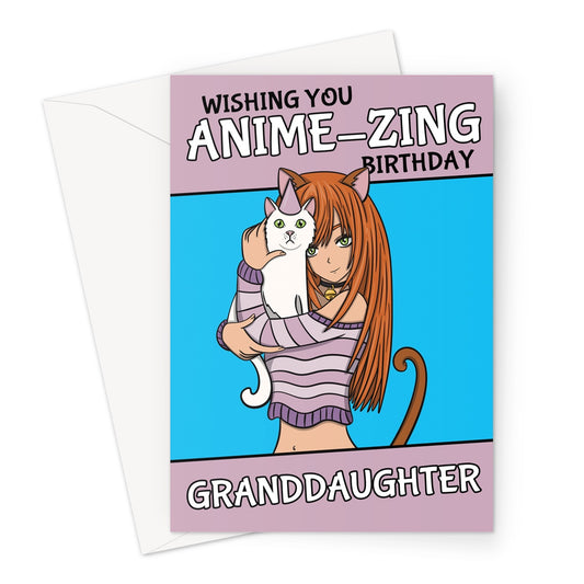 Granddaughter Anime Card - Happy Birthday Card