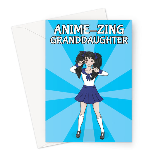 Anime Girl Greeting Card For A Granddaughter