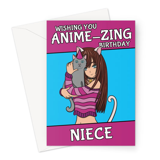 Girl Anime Card For Niece Greeting Card