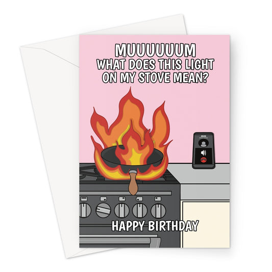 Funny Mum Birthday Card - Cooking Disaster Help
