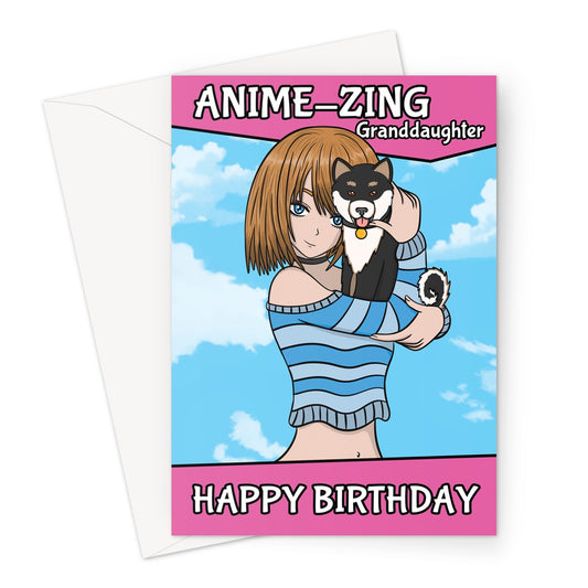 Anime Girl Granddaughter Birthday Card