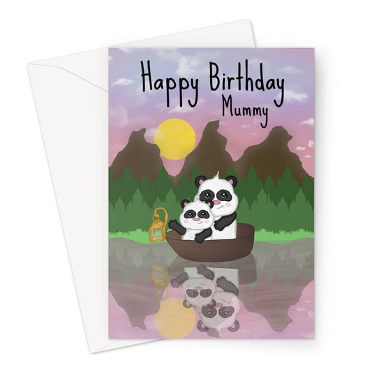 Mummy Birthday Card - Cute Pandas