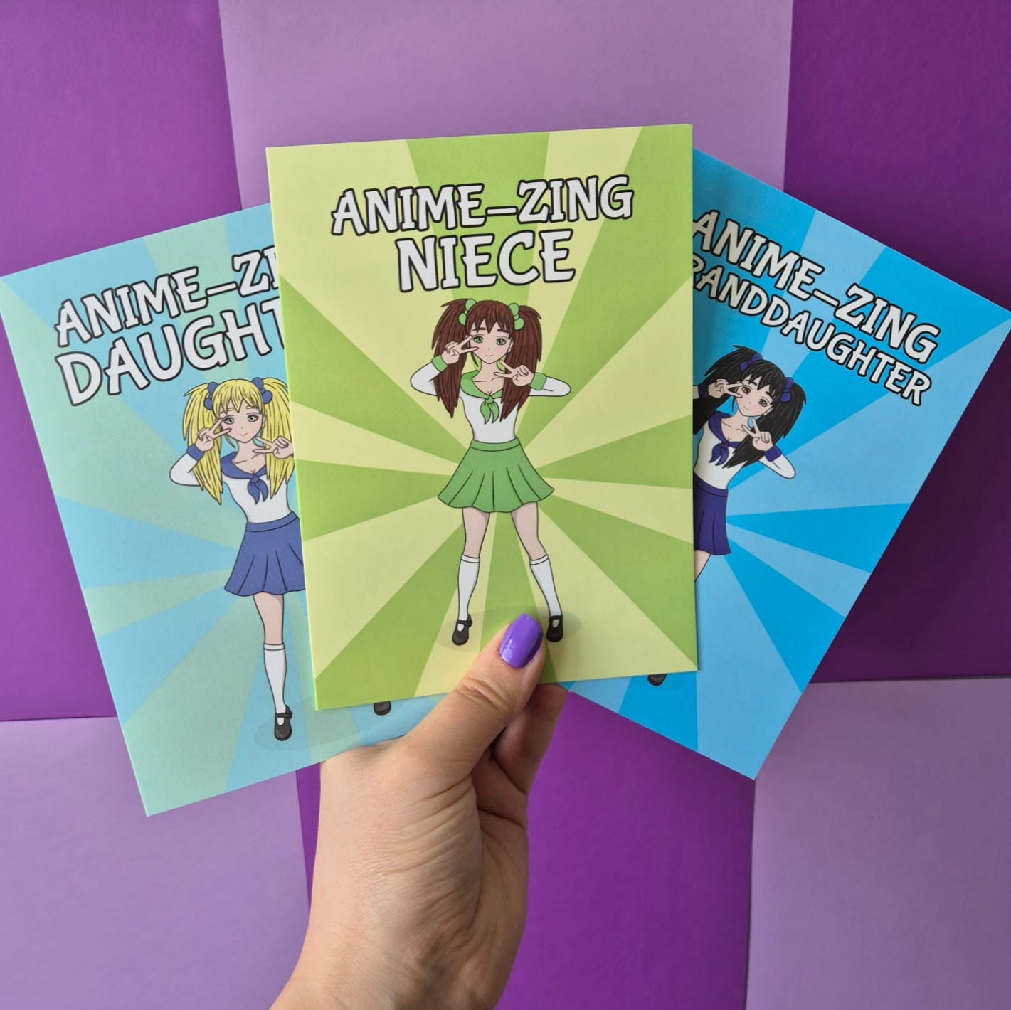 Anime Dancing Girl Cards For Daughter, Niece and Granddaughter