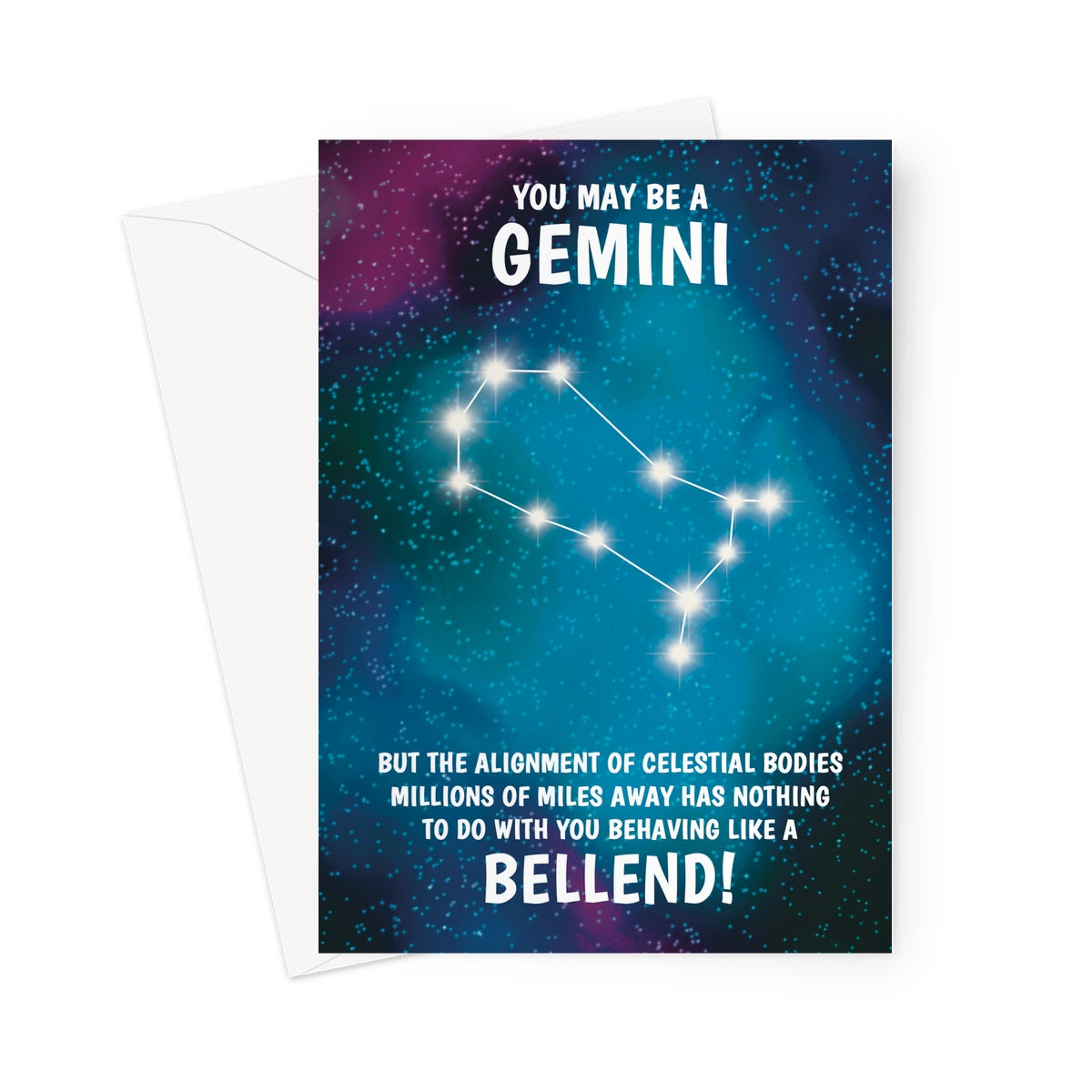 Gemini Rude Star Sign Birthday Card