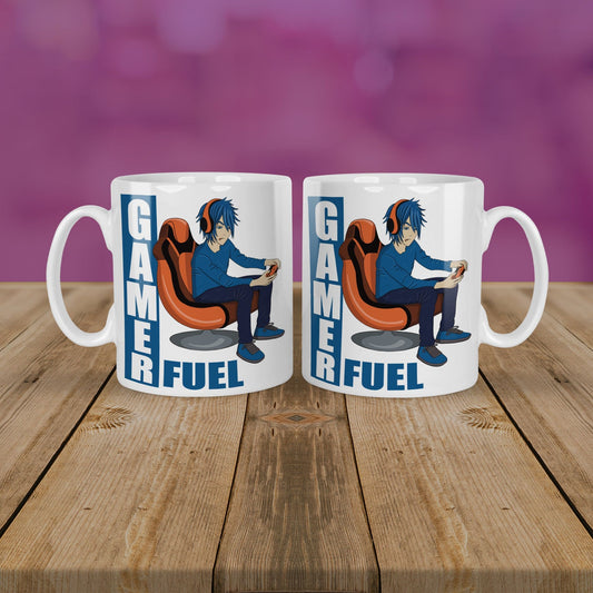 Gamer Fuel tea mug for a male or boy.