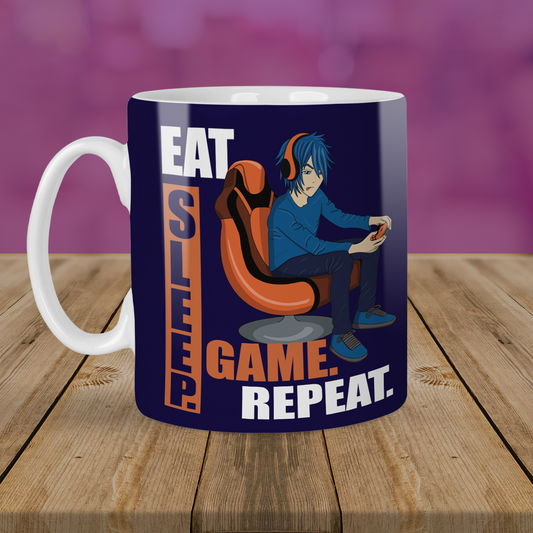 Eat Sleep Game Repeat Mug - Single Mug
