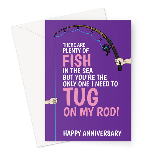Cheeky Fishing Pun Anniversary Card For Girlfriend