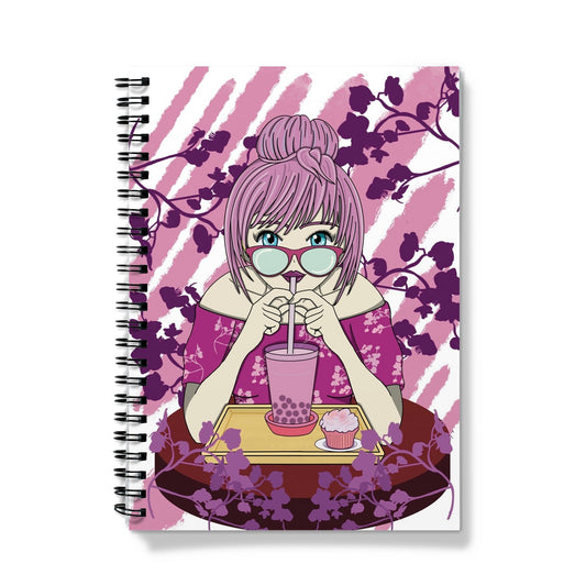 Cute Girl Boba Bubble Tea Notebook