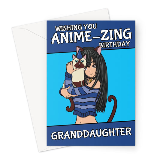 Granddaughter Birthday Card Anime Girl