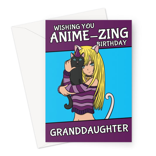 Manga Girl Birthday Card For Granddaughter