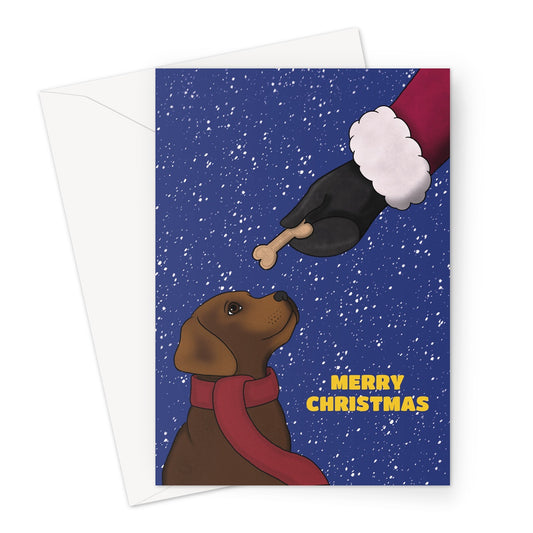 Chocolate Labrador Dog Christmas Card
