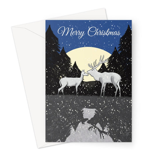 Merry Christmas Card - Reindeer - A5 Greeting Card