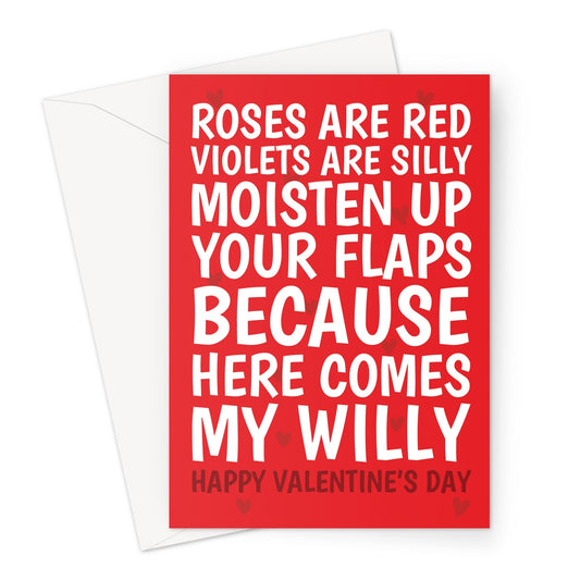 Rude roses are red poem Valentine's Day Card for Wife
