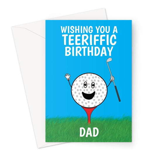 Dad birthday card. Golf sports themed.