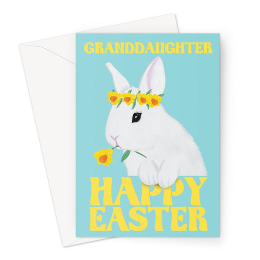A cute easter bunny Happy Easter greeting card for a Granddaughter.