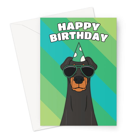 Dobermann Dog Birthday Card A5