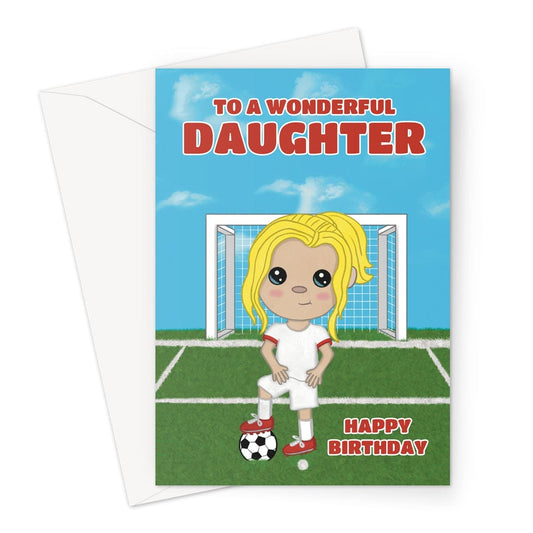 Wonderful Daughter football themed birthday card,