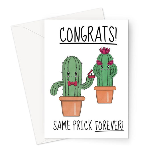 Rude congratulations on your engagement card.