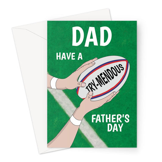 Rugby Ball Father's Day Card For Dad.