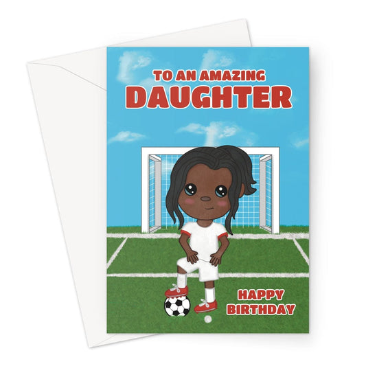 Football birthday card for an amazing daughter.