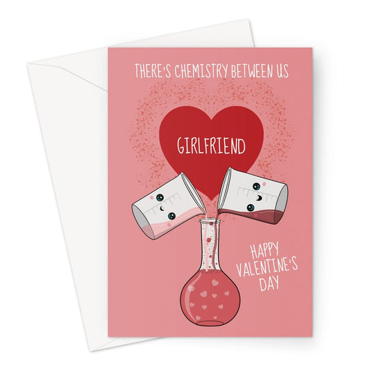Cute chemistry themed Valentine's card for a girlfriend