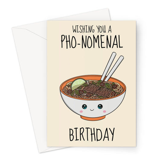 Pho noodles-themed birthday card