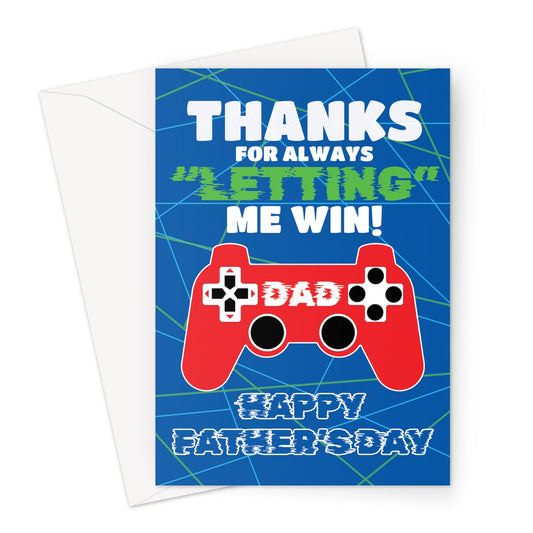 Video gamer themed Father's Day card for a  gaming Dad.