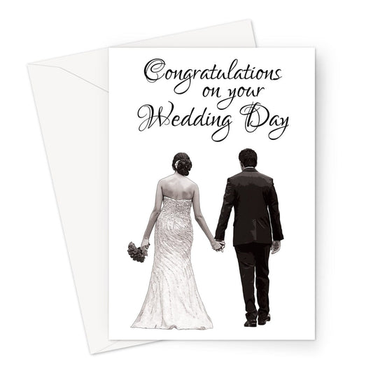 Wedding Congratulations Card - Mr & Mrs Traditional Photo - A5 Greeting