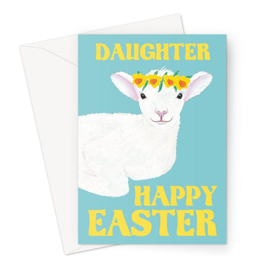 A cute easter lamb Happy Easter greeting card for a Daughter.