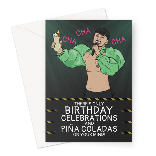 A funny birthday card inspired by Eurovision 2023 finalist, Finland cha cha cha.