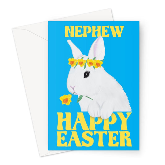 A cute easter bunny Happy Easter greeting card for a Nephew.
