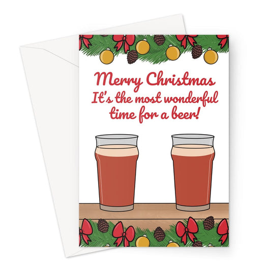 Funny beer themed Christmas Card A5