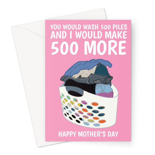 Laundry Basket 500 Piles Mother's Day Card