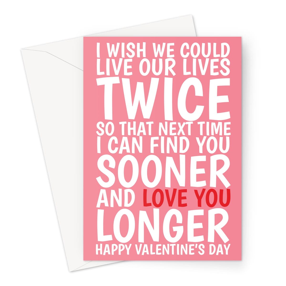 Heartfelt Love You Longer Valentine's Day Card Greeting Card Cupsie's Creations