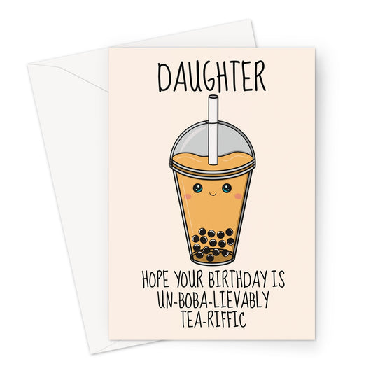 Boba Tea Birthday Card For Daughter