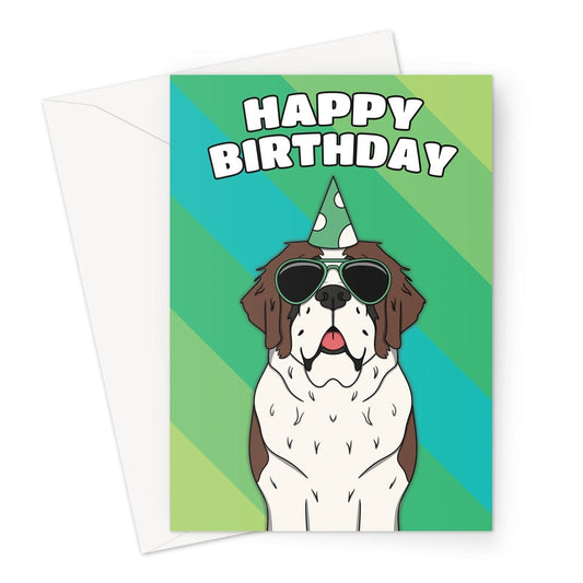 Saint Bernard Dog Birthday Card A5