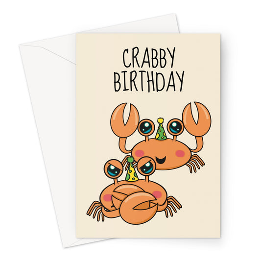 Crabby Birthday! A cute crab-themed birthday card.