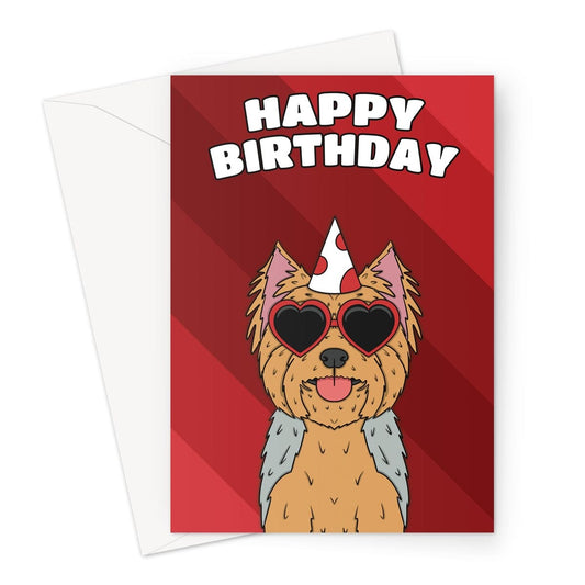 Yorkshire Terrier Dog Birthday Card A5