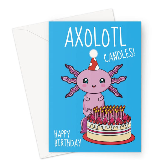 Cute axolotl birthday card