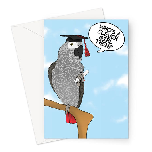 Congratulations Card - Funny Graduation Who's A Clever Girl?