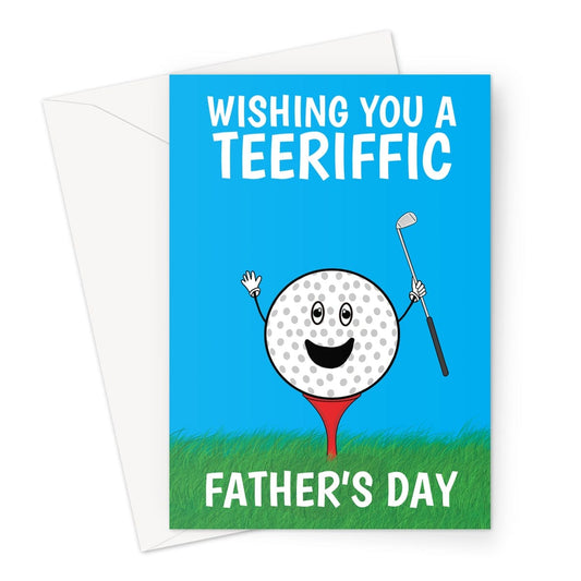 Happy Father's Day Card - Golfing Golf Ball Pun  - A5 Greetings Card