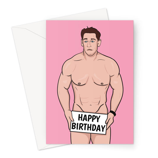 John Cena Naked at the oscars, funny Happy Birthday card