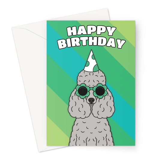 Poodle Dog Birthday Card A5